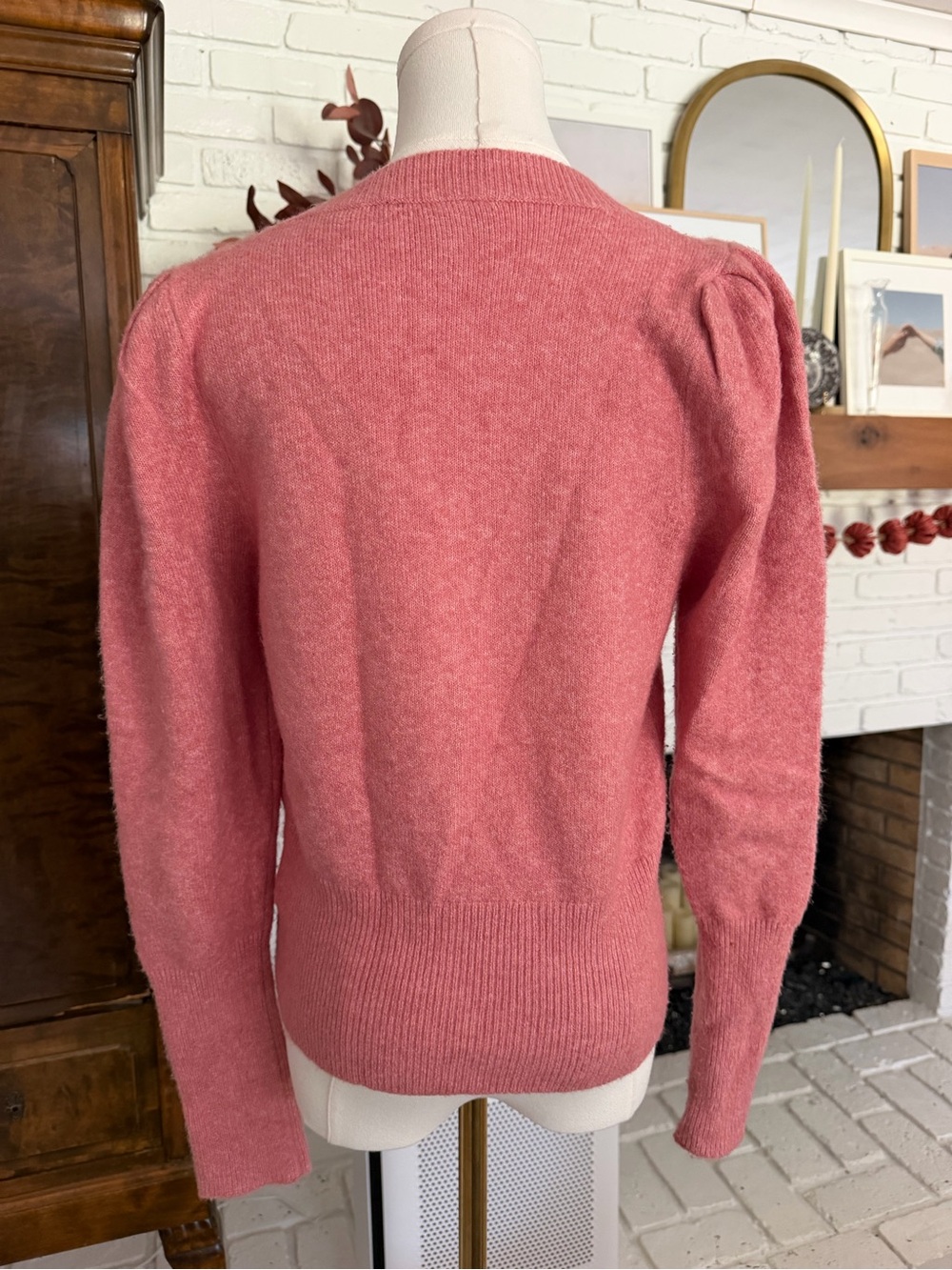 Express Pink V-Neck Button-Front Sweater - Picture 5 of 5